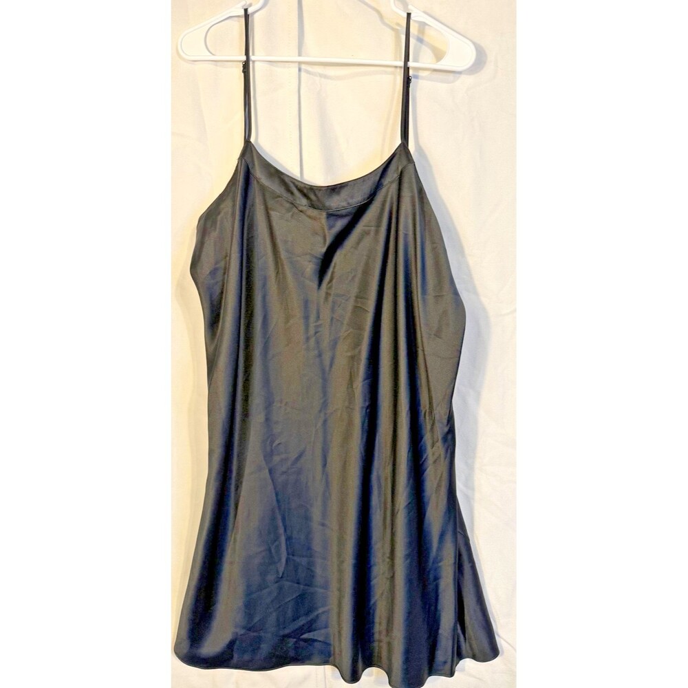 Silky Satin Nightie Nightgown Black Whimsygoth Women's XL Short Lingerie Luxe